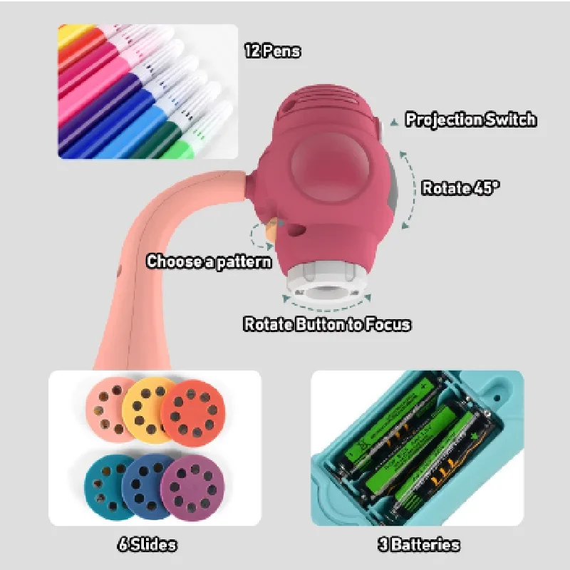 2022 Hot Popular Children Led Projector Art Drawing Table Toys Projection Learning Painting Board Desk For Kids