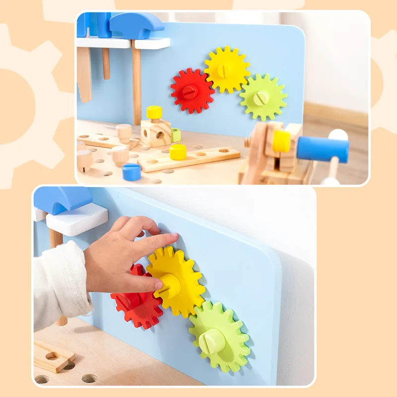 Juguetes Para Los Ninos Baby Wooden Nut Screw Workbench Tool Table Game Montessori Educational Activity Learning Toys For Kids