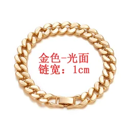 Misty Rain Hip Hop Cuban Diamond-Inlaid Thick Chain Bracelet Street Hipster Personality Daikin Chain Wholesale 2022