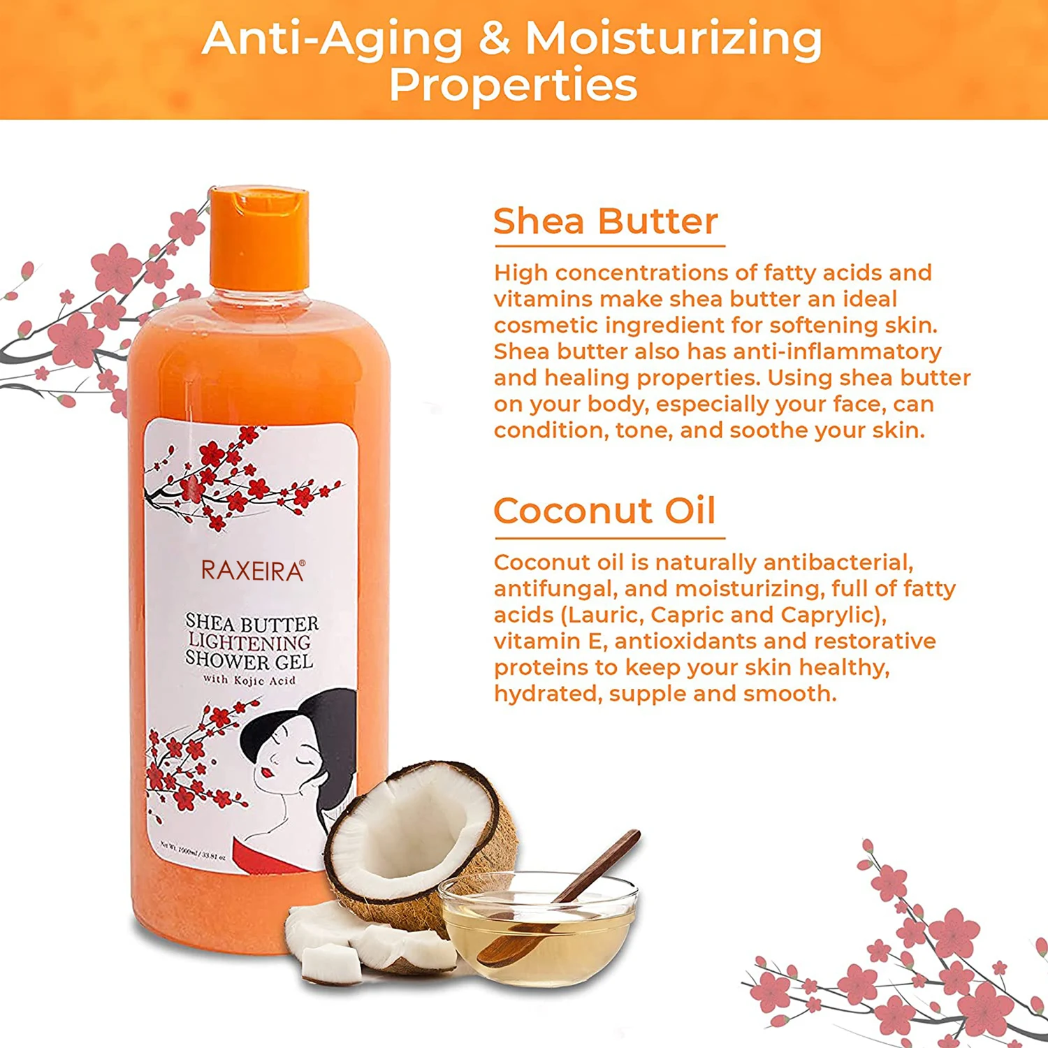 Body Wash Private Label Wholesale Organic Natural Shea Butter Coconut Oil Whitening Exfoliating Body Shower Gel Body Wash