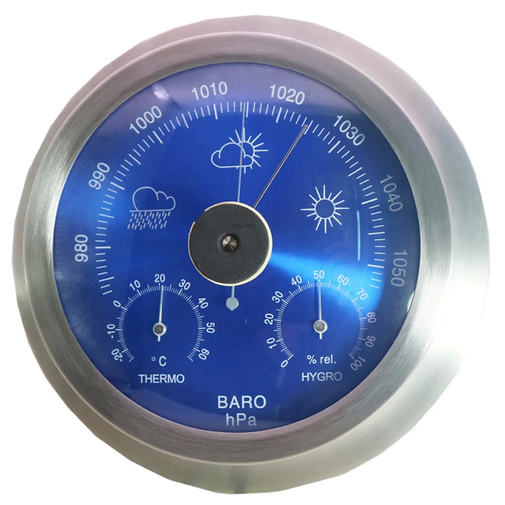 Diameter 228 stainless steel barometer with thermohygrometer