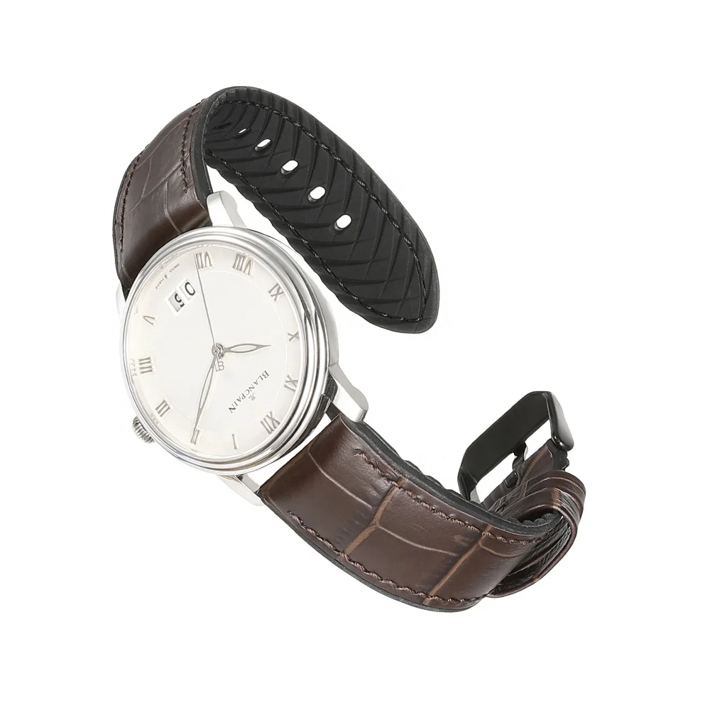 OEM Wholesales Replacement Wristband Genuine Calf Leather Silicone Watch Band for Samsung for Huawei for Garmin