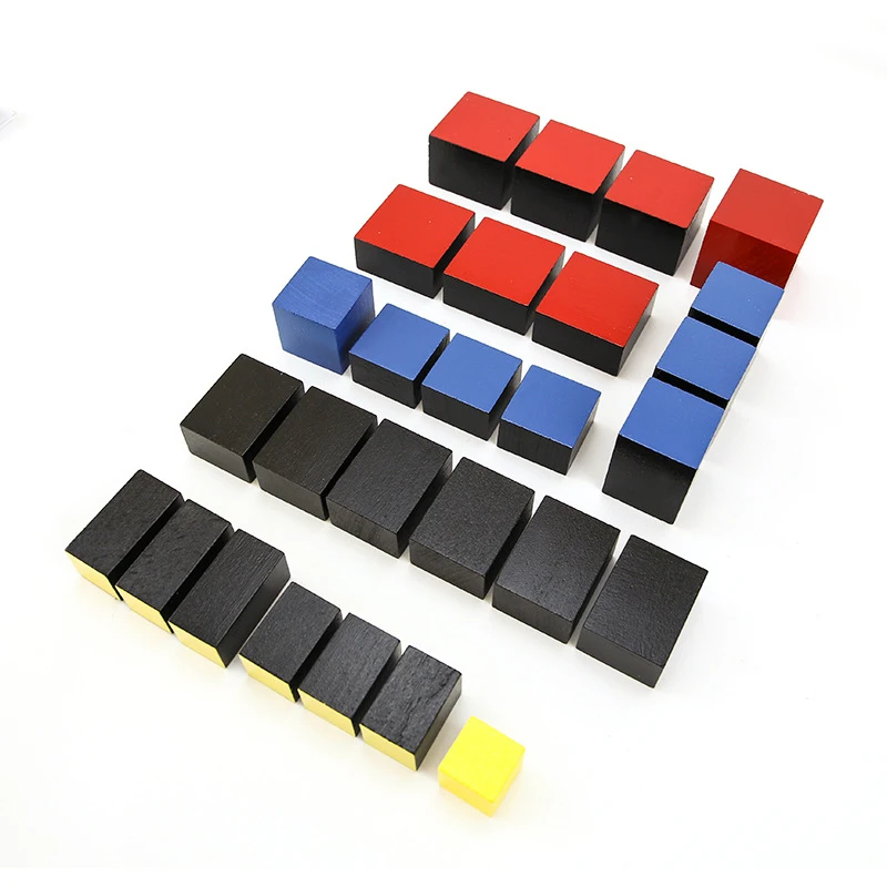 Montessori Kids Mathematic Trinomial Cube Games Children Early Learning Math Trinomial Cubes