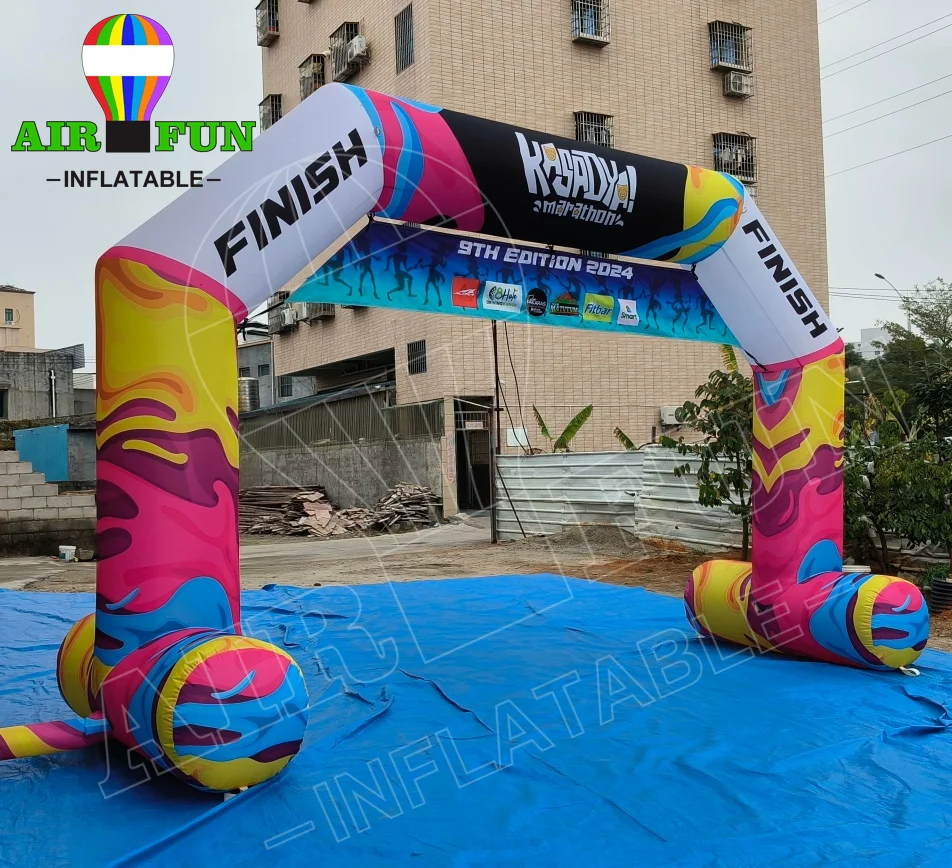 AIRFUN Лучшая цена красочная надувная круглая АРКА наружная рекламная Радужная арка