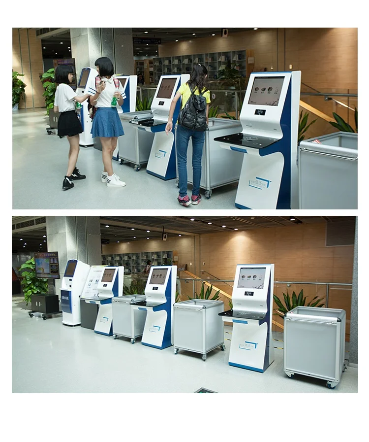 13.56Mhz RFID self service borrow return books terminal library manage Android/Windows wifi smart library machine for Librarian