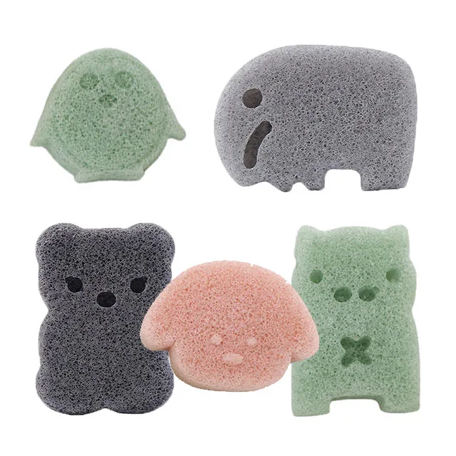 Natural Konjac Baby Sponge for Bathing Cute Shapes Natural Kids Bath Sponges for Infants Toddler Bath Time