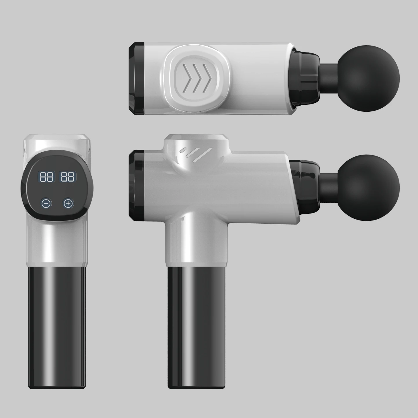 Новое поступление 2021, Портативный Миниатюрный массажный пистолет для глубоких тканей, с цифровым дисплеем, 6 головок и 20 скоростями