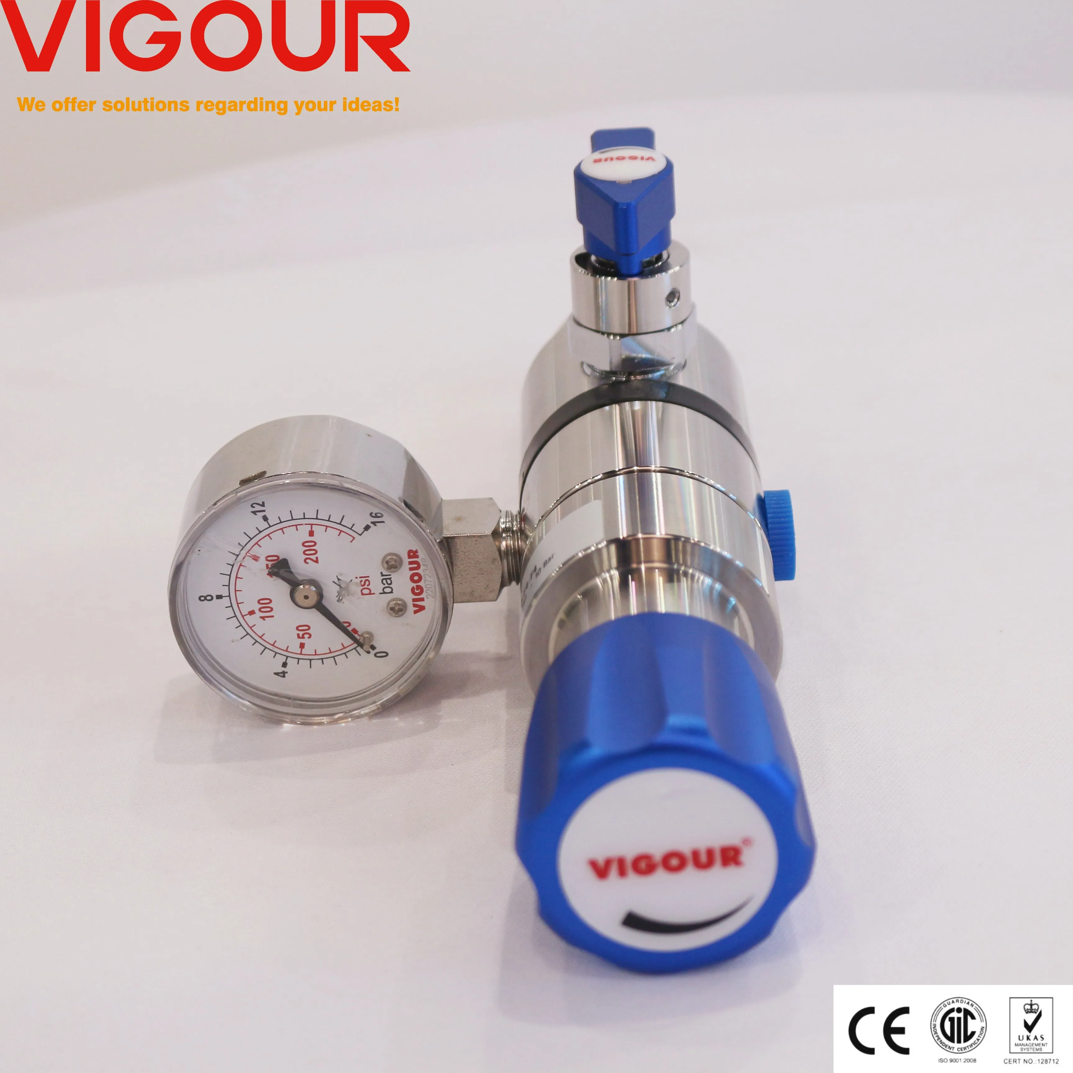 Panel-Mounting Gas Stick Assemblies with Tapping Points for Pressure Reducing Valves