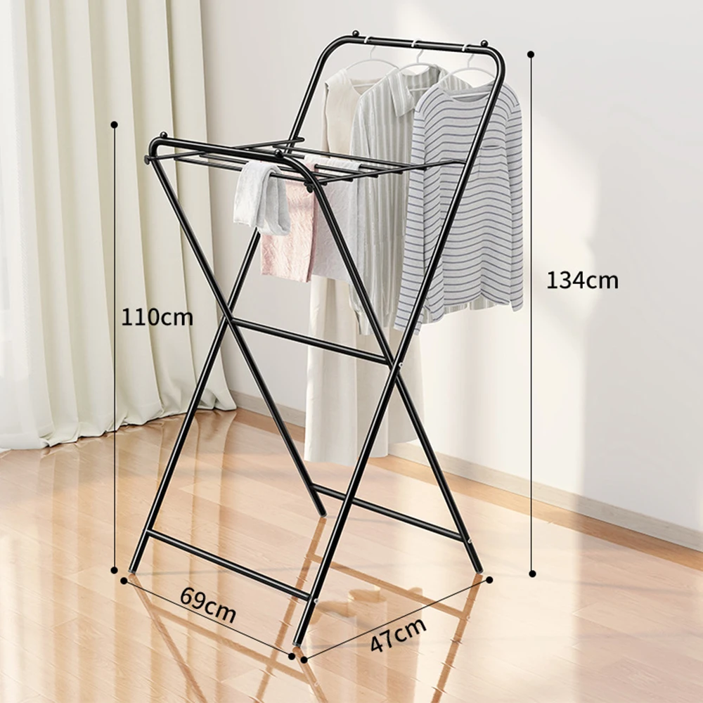Large Capacity Convenient Folding Height Adjustable Clothes Air Drying Rack Dryer For Clothes