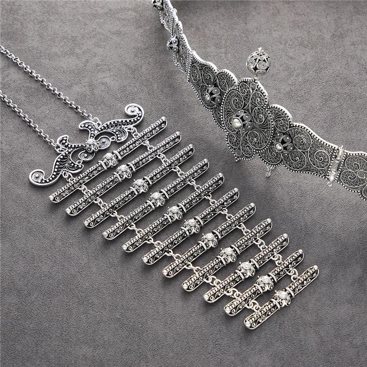 New 2021 March Hot selling  Ethnic Retro pattern belt for women Caucasus traditional wedding waist chain breastplater women