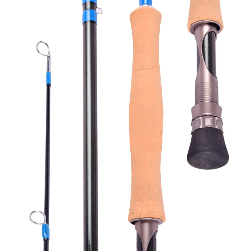 ODM OEM Professional Manufacturer Carbon Fiber Fly Fishing Rods 4 Sections 3A Cork Handle Pole Rods