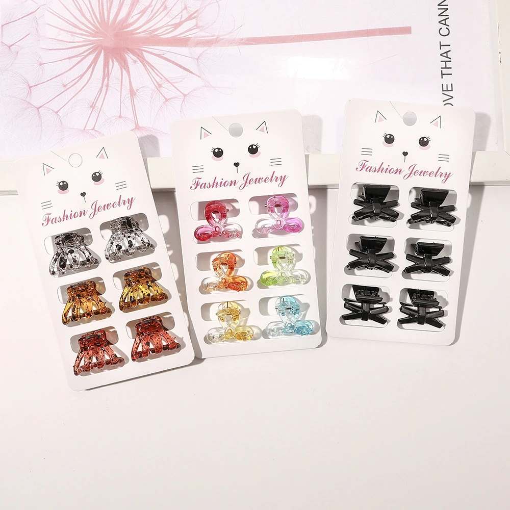 RARA 6pcs Set 0.25CM Hair Accessories Fashionable Women Hair Clip Wholesale Half Super Mini Plastic Hair Claws