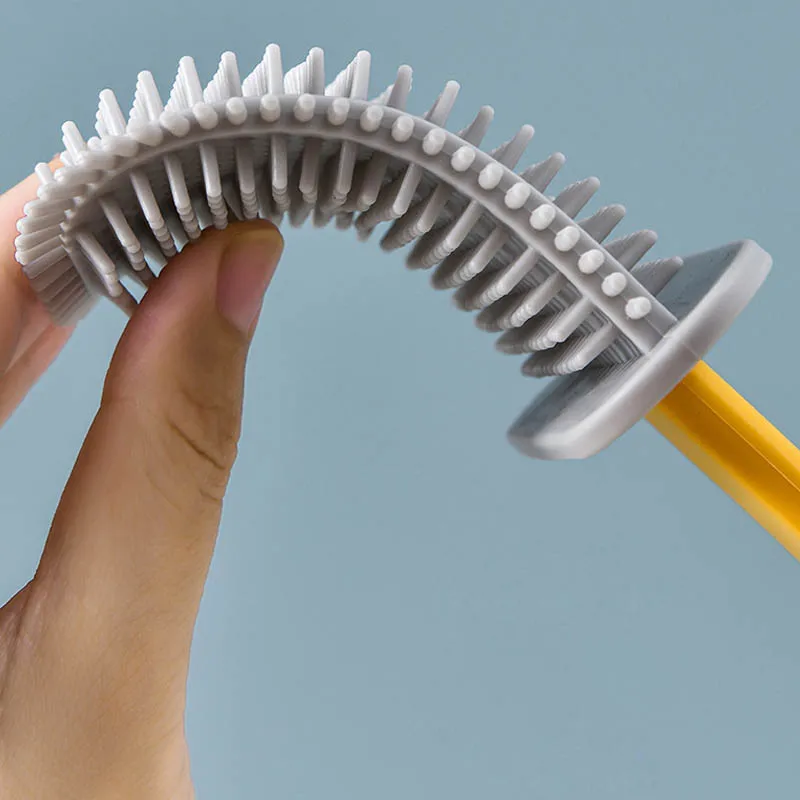 Clouds Silicone Toilet Brush with Bottle Holder Silicon Brushes Bristles Bathroom Bowl Set No Scratch Soft Cleaner Wall Mounted