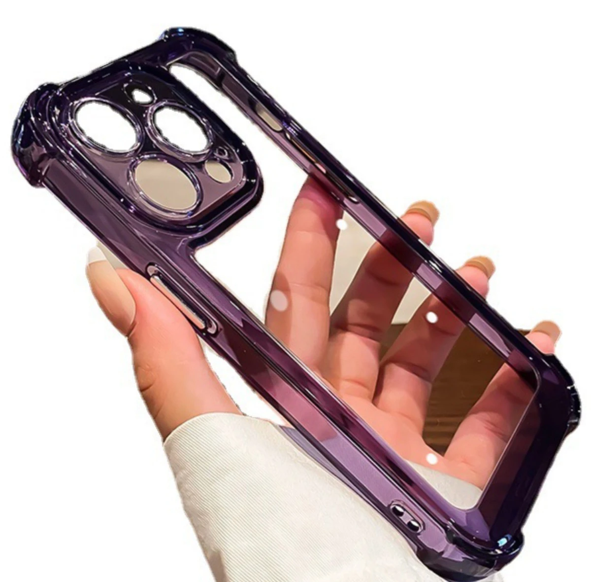 Wholesale Shockproof Transparent 2in1 Acrylic tpu Clear Camera Lens Protect Cover Case For iPhone 15 Pro Max 14 Pro 13 16
