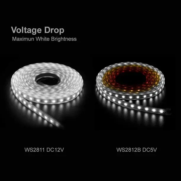 WS2811 Addressable 12V RGB LED Strip Light 16.4ft 300LEDs Flexible Dream Color LED Strips for DIY Projects KTV Bar Decoration
