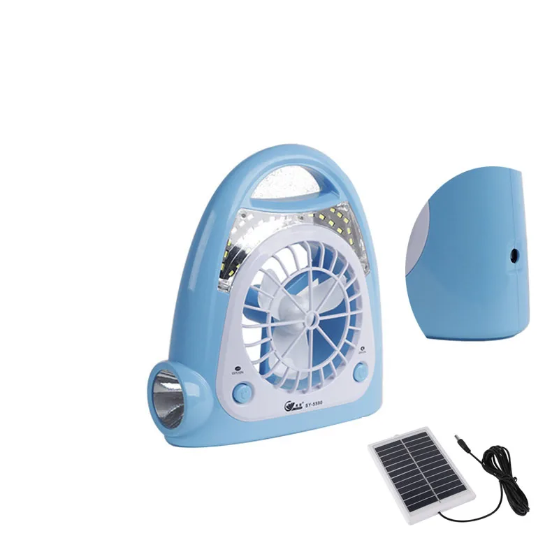 FACTORY OEM solar rechargeable desk fan with light   for student