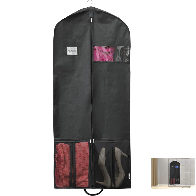 Custom 60Inch Heavy Duty hanging garment bag Suit Cover with Pocket for Suits Tuxedos Dresses Coats