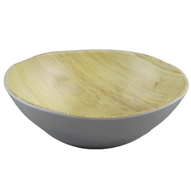 Bamboo Pattern Grain Salad Dinner Bowls Dishes Plates Dishwasher Safe Food Grade Melamine Plastic Cookware Tableware Sets