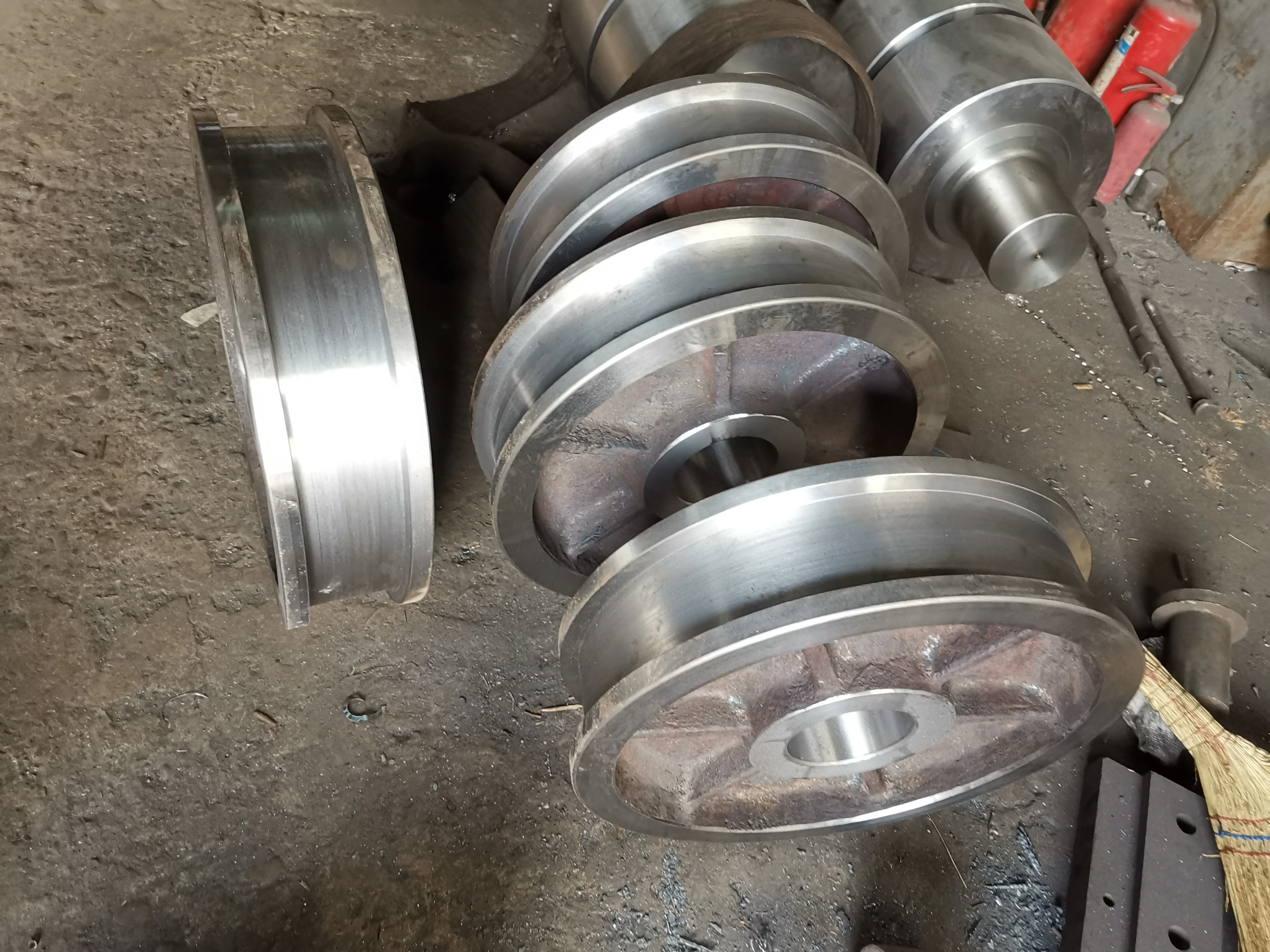Custom Crane Wheel Heavy Duty Forging Casting Steel Rope Pulley Wheels