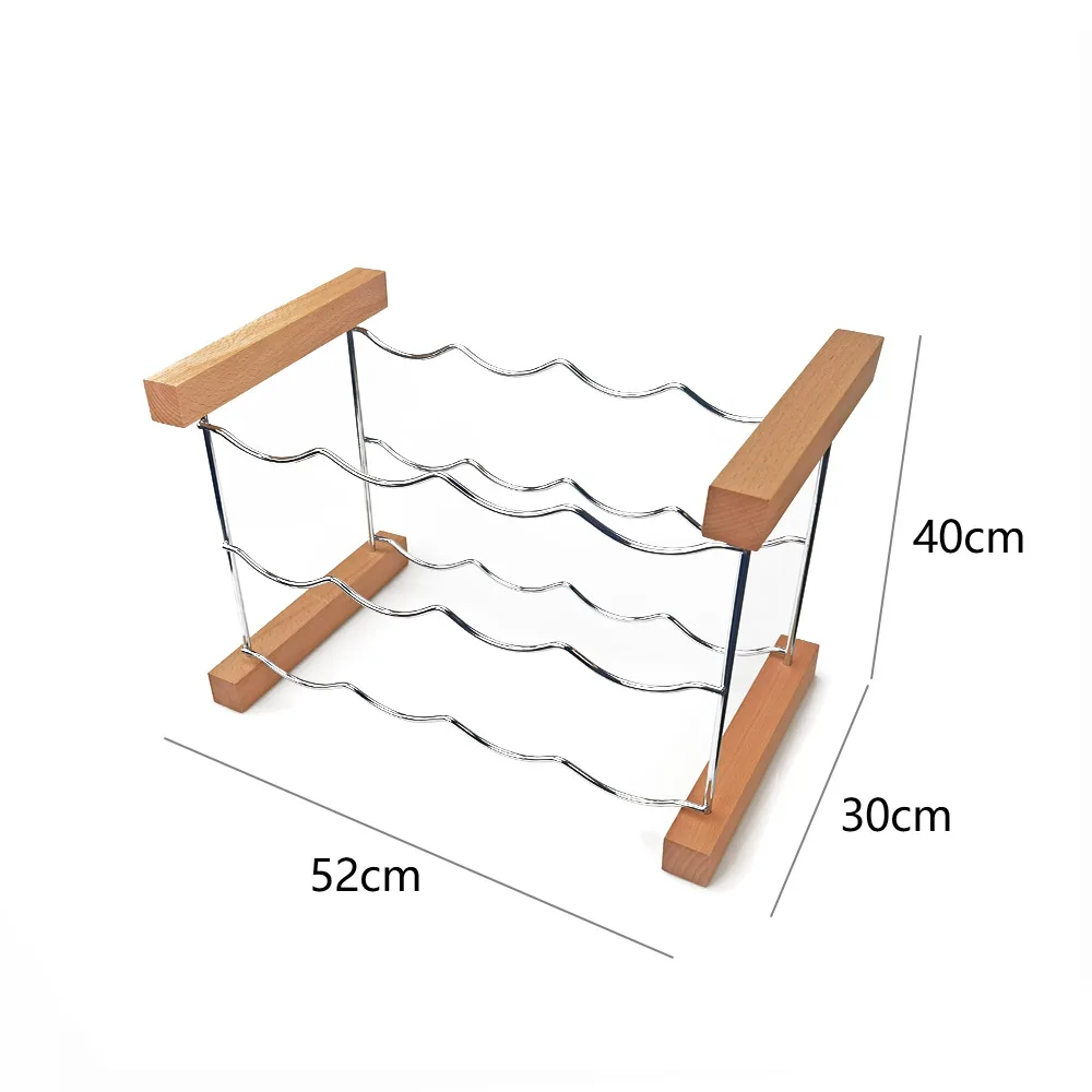 USA Warehouse Free Shipping Wholesale Metal Freestanding Wine Bottle Holder Wood And Wire Wine Rack For Shop Store Display