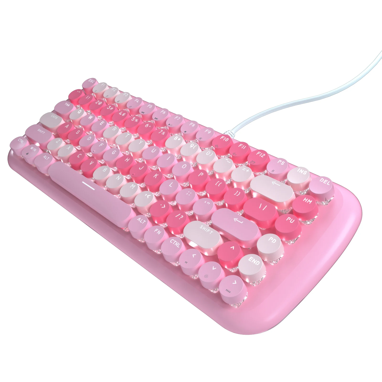 Wired White-backlit Mechanical Keyboard Mini Stylish Keyboard  With Four Colors