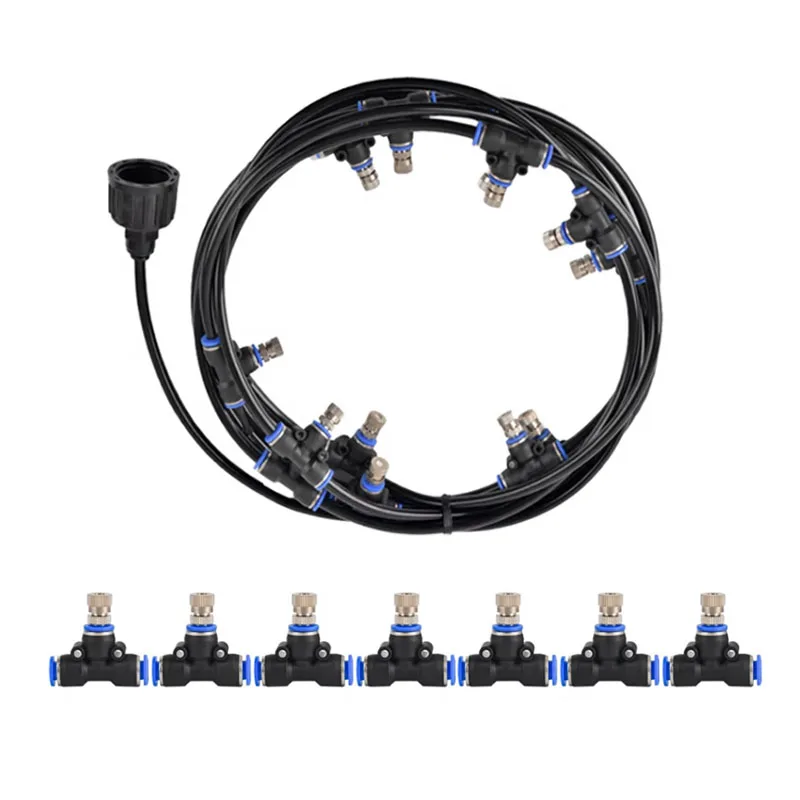 5M/10M/20M PE Hose 6mm 8mm Pipe Tubing For Misting Cooling System Outdoor Backyard Garden Irrigation Sprinkler Misting Fittings