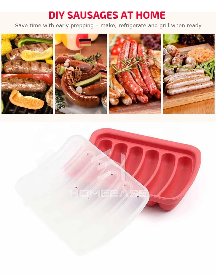 Eco-friendly Kitchenware Baking Tools Home Diy Hot Dog Refrigerate Silicone Sausage Mold