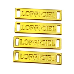 Wholesale Custom Garment Bag Accessories Plate  Engraved Metal Brand Logo Clothing Label Name tag
