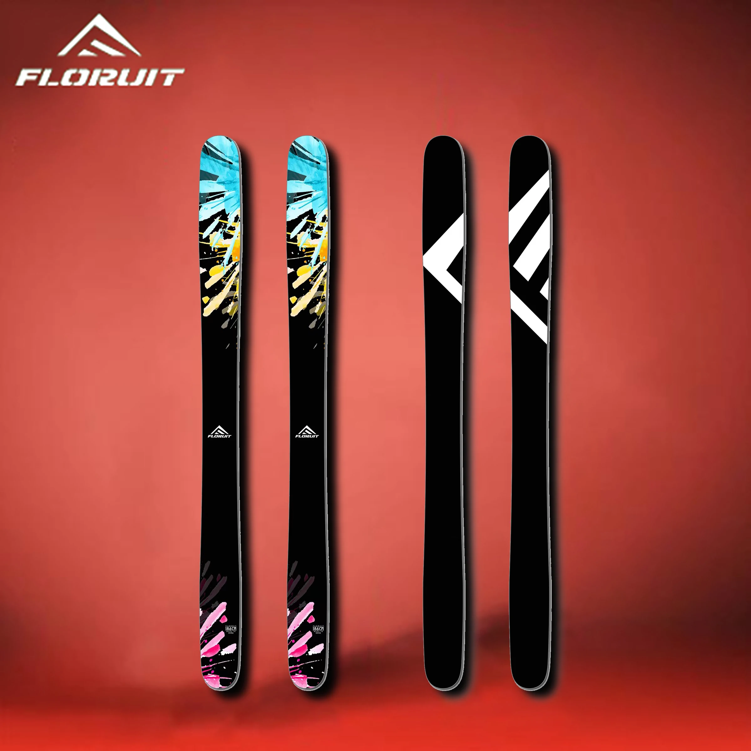 FLORUIT Adult Freeride skis wayback ski backcountry ski set equipment