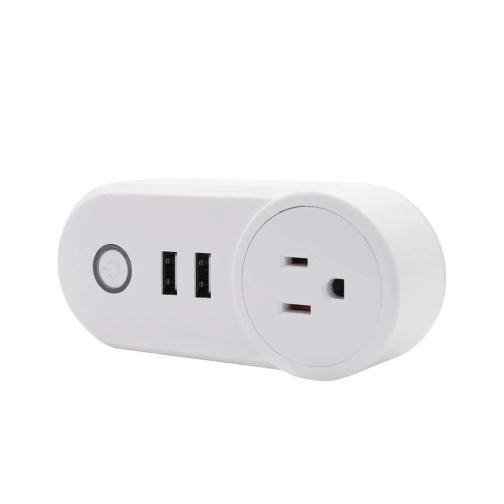 US Wifi smart plug dual wall mount socket outlets with 2 USB ports power plug for smart home control your home appliances