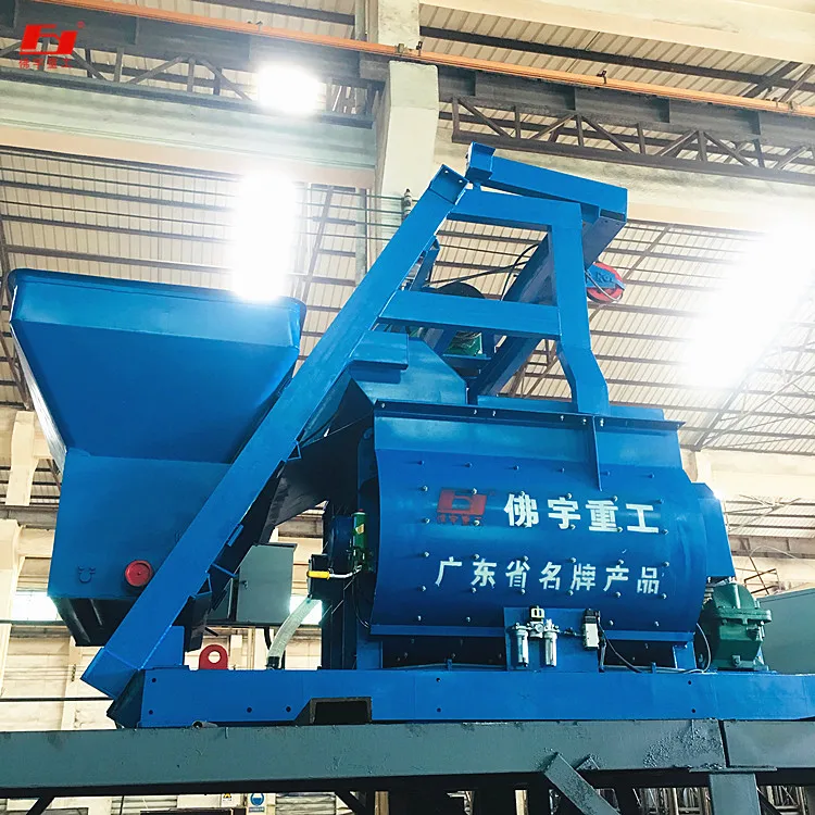 High efficiency and safe operation of industrial double-axis JS750C concrete mixer for building mixing and soil mixing