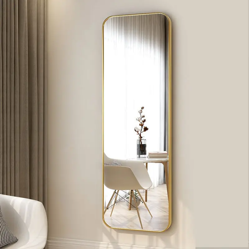 European Style Full-Length Standing Mirror aluminum alloy Frame Bathroom Home Decor  Wall Floor Full Body Long Mirror miroir