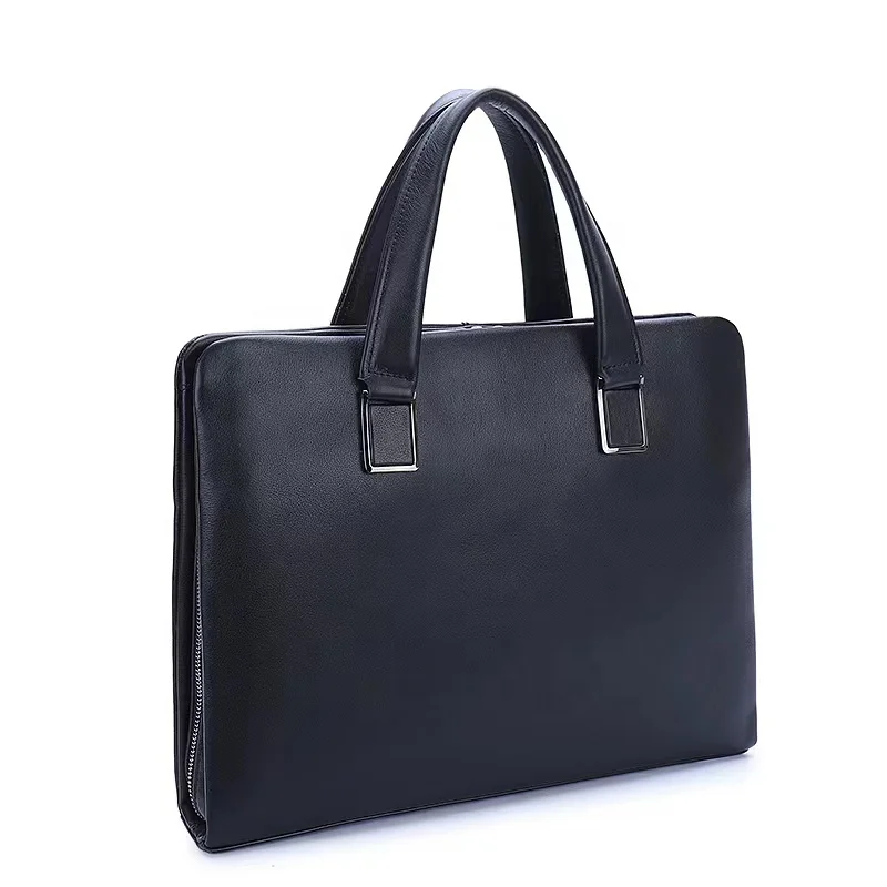 Designer Logo Leather Lawyer Briefcase Satchel bag Work Bag Laptop Carrying Case Briefcase for Men Business Office Travel