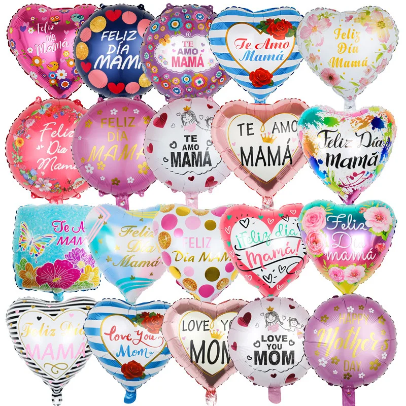 Оптовая продажа 18-дюймовые воздушные шары Feliz dia mama mylar globos испанские «Счастливый день матери» фольгированные для декора матери вечеринки