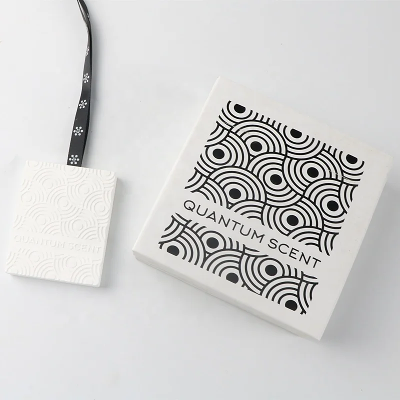 Wholesale Customized LOGO Luxury Fragrance Essential Oil Diffuser Car Hanging Scented Ceramic Stone Clay Diffuser