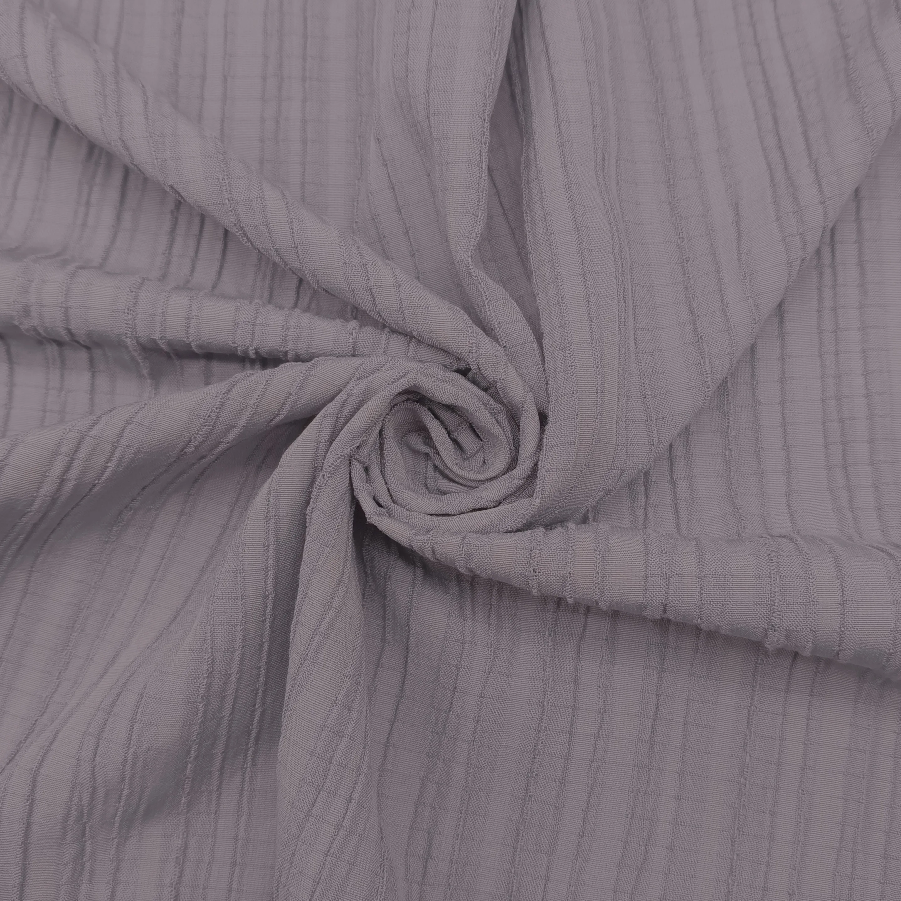 Custom wholesale high quality viscose/polyester woven Stripe crepe crinkle fabric for clothing