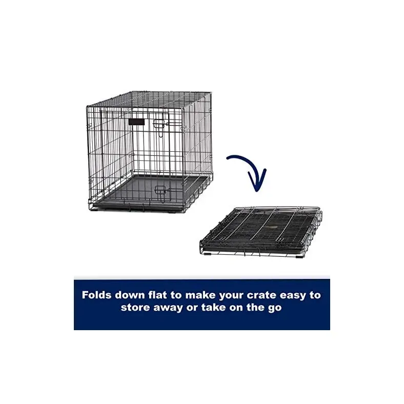 48 Inch Large Dog Crate Black Metal Dog Cages Pet Cages for Large Animals