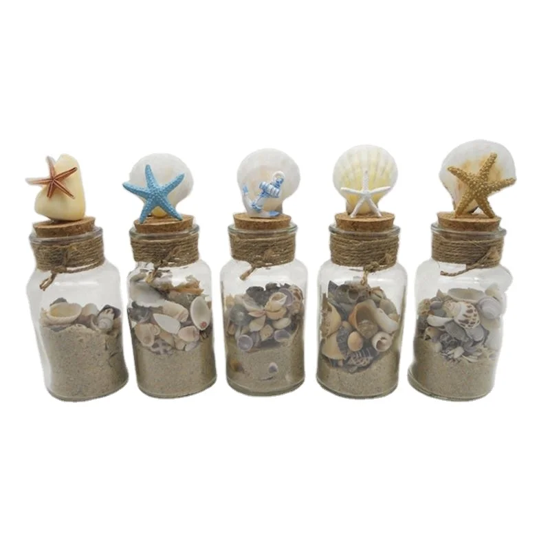 mini star shaped glass wishing drifting candy jar with cork