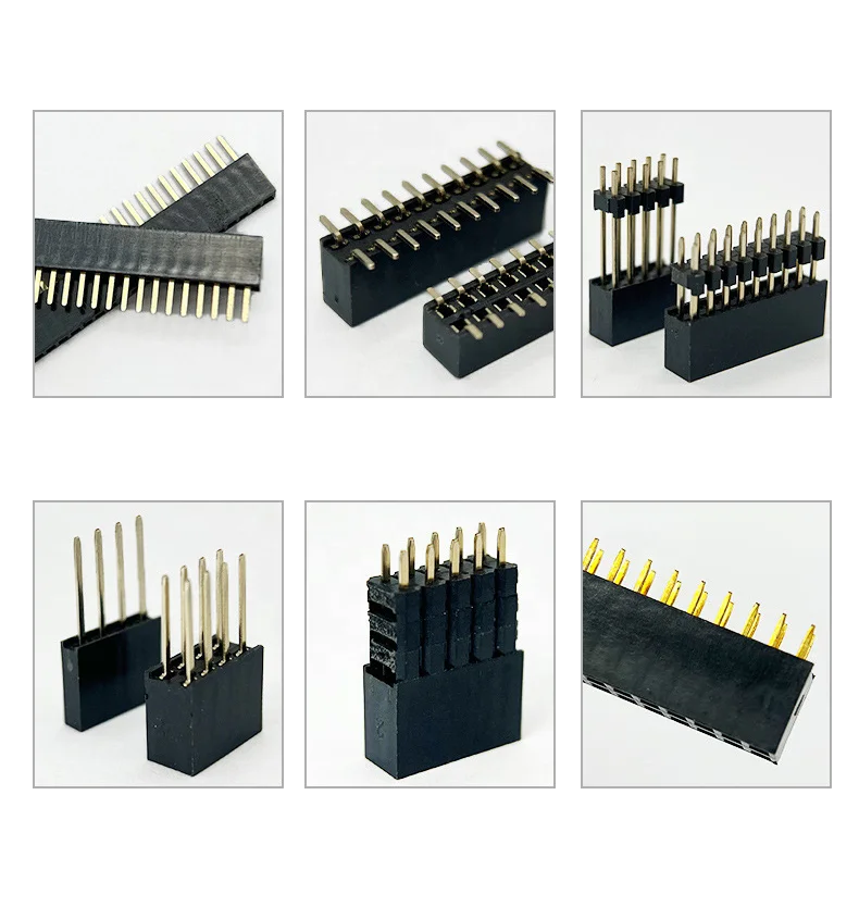 Female Header Connector Multiple Specifications 1.27 / 2.0 2.54 mm Pitch Single-row Double-row and More Size for Customizing