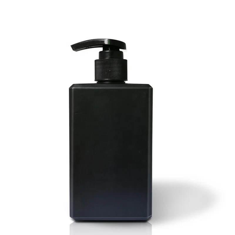 Yellow Matte Lotion Pump Bottle Oblong Square Shampoo Container HDPE Plastic Gel Packaging 200ml PE Bottle Cosmetics Soft Touch