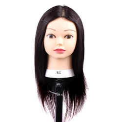 Factory Direct Sale 8~18 inch black 100% human hair mannequin training doll head for training
