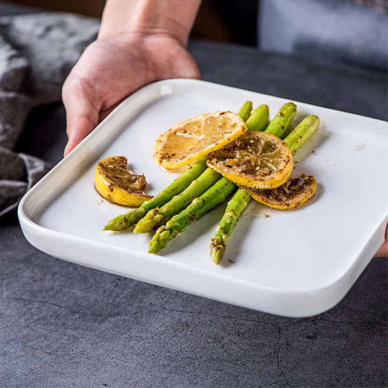 Рождественский набор посуды десертная тарелка фарфоровая квадратная плоская белая керамическая для стейка столовые тарелки ресторана