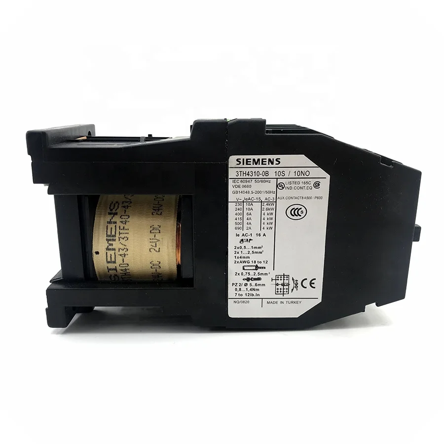 Siemens 3TH4310-0B control relay with 10 fixed contacts