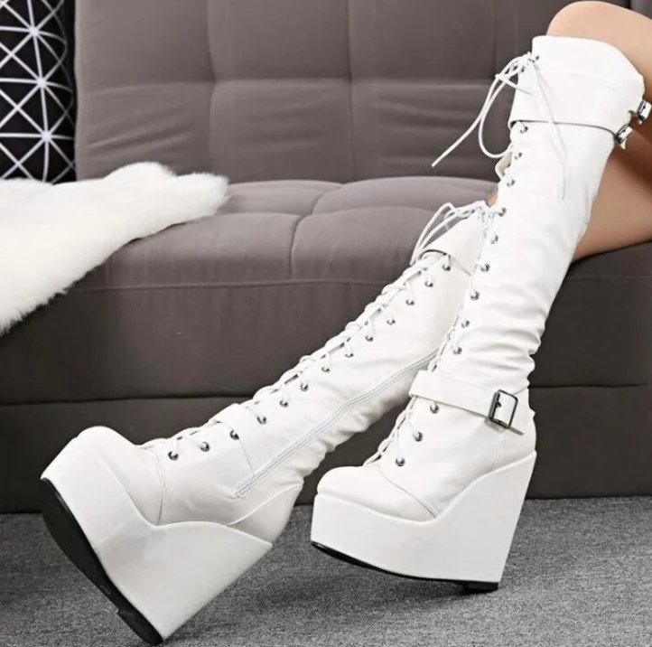 2021Hot sell  Height Increasing  zapatos mujer Wholesale Fashion Trend Knee High Boots Ladies Women Platform Boots