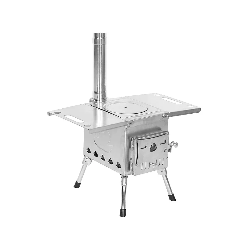 
Outdoor portable courtyard firewood outdoor camping stainless steel firewood self-driving barbecue grill 