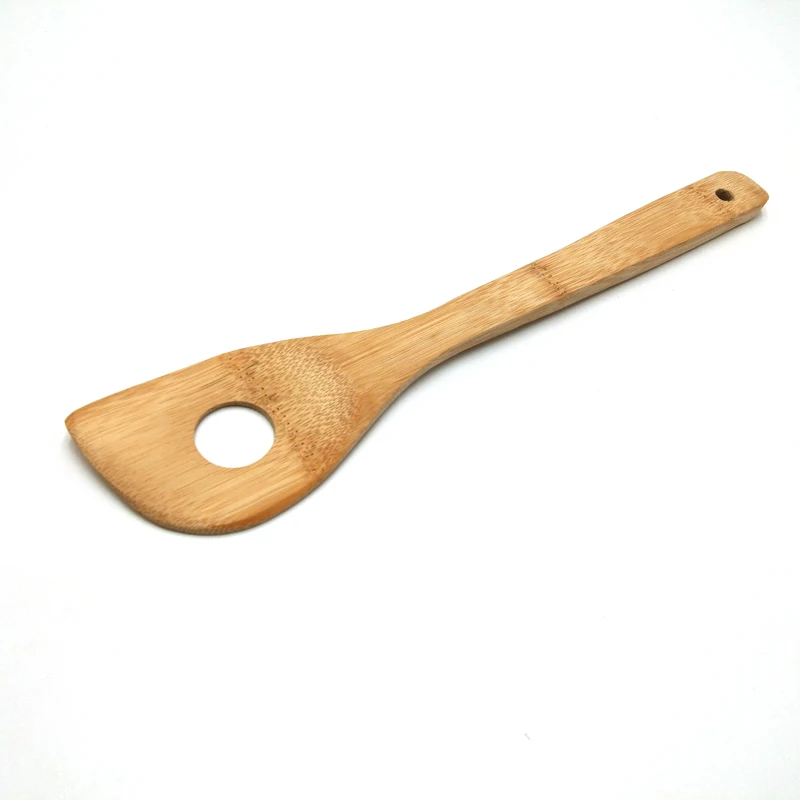 
2021 оптовая продажа, плоские большие кухонные принадлежности с длинной ручкой, кухонные принадлежности, бамбуковое сырье, столовые приборы для приготовления пищи 