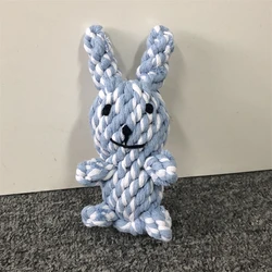 Free Sample Rabbit-Shaped Dog Rope Chew Toy Interactive Puppy Dog Anxiety Relieving Toys