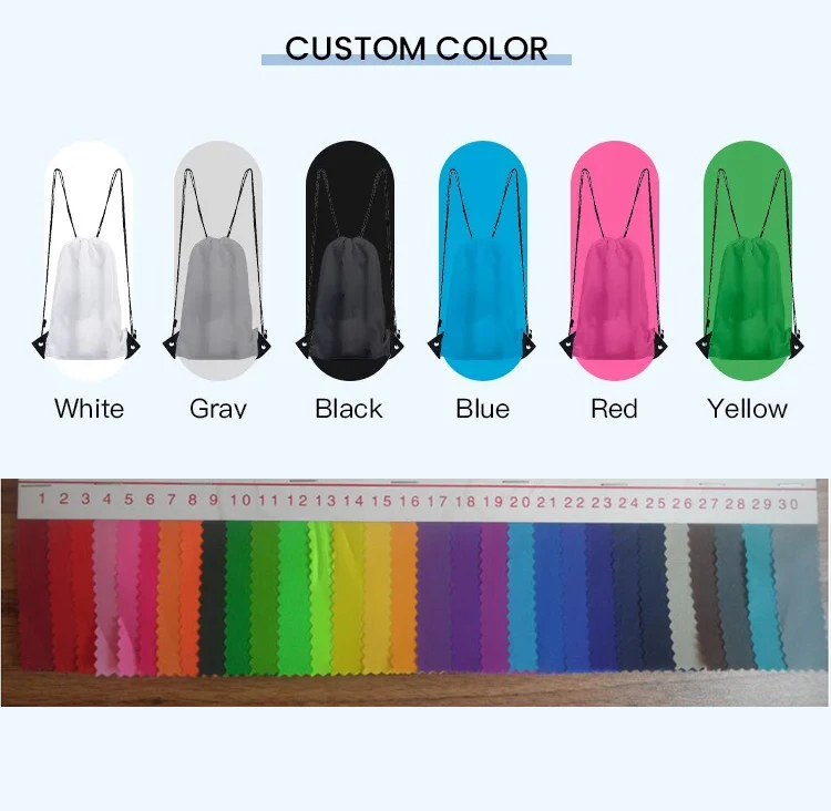 Wholesale Customized Polyester Canvas Drawstring Backpack for Sports Travel Backpack Draw String Bags