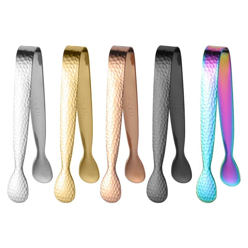 Syh1212 Stainless Steel Ice Tongs Golden Sugar Ice Tongs Mini Metal Kitchen Food Service Tongs Tea Bar Kitchen Accessories