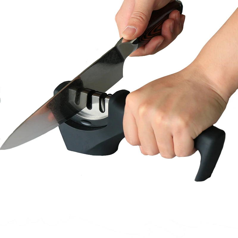  Professional 4 in 1 Kitchen Knife Accessories 3 Stage Sharpener with Ergonomic